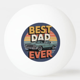 Beste Papa Ooit Retro Vintage Teal Muscle Car Pingpongbal