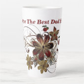 Beste PAPA ooit Rode Bloemen Shining Vaderdag Latte Mok (Voorkant)