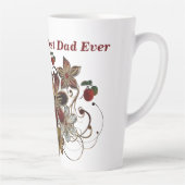 Beste PAPA ooit Rode Bloemen Shining Vaderdag Latte Mok (Rechts)