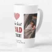 Beste Papa Ooit Rode Hart 2 Foto Latte Mok (Rechterhoek)
