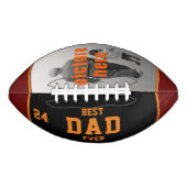 Beste papa ooit rode Sinaasappels zwart aangepaste American Football (Voorkant)