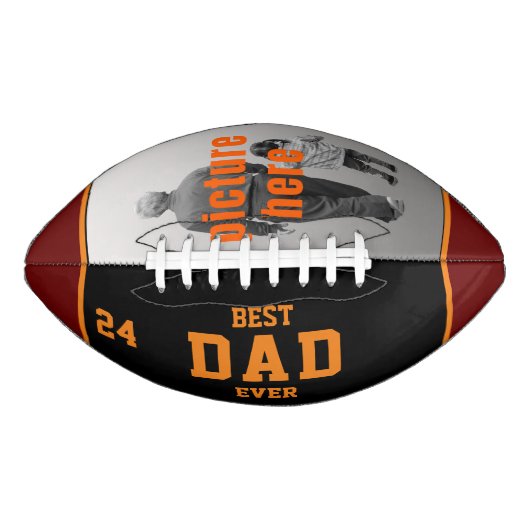 Beste papa ooit rode Sinaasappels zwart aangepaste American Football (Voorkant)