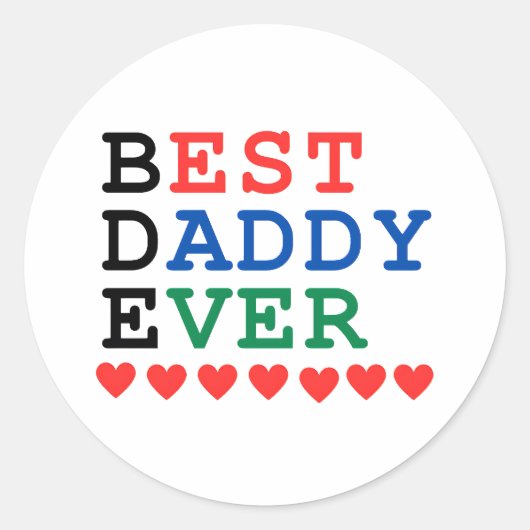 Beste papa ooit ronde sticker (Voorkant)