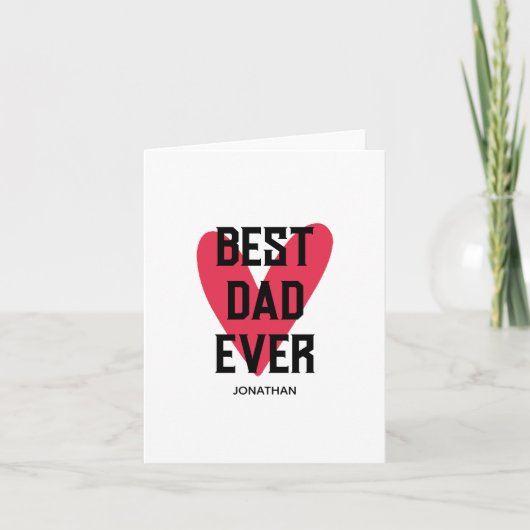 Beste papa ooit roze hart Vaderdag Kaart (Voorkant)