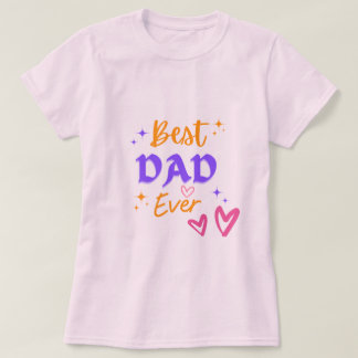 Beste Papa Ooit Roze Vrouwen Vaderdag Typografie T-shirt
