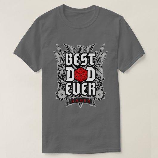 Beste papa ooit RPG Fantasy tafelblad Role Play Ga T-shirt (Design voorkant)