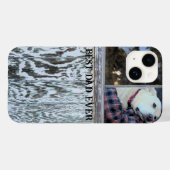 Beste papa ooit Rustic Distressed Wood Foto toevoe Case-Mate iPhone Case (Achterkant (horizontaal))