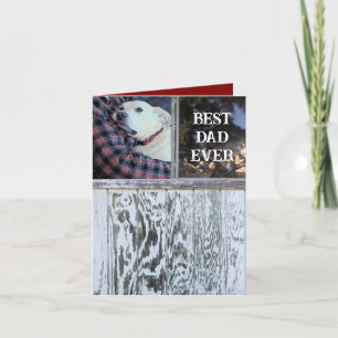 Beste papa ooit Rustic Distressed Wood Foto toevoe Feestdagen Kaart