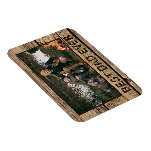 BESTE PAPA OOIT Rustiek Hout Foto Magneet (Rechterzijde)