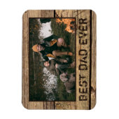 BESTE PAPA OOIT Rustiek Hout Foto Magneet (Verticaal)
