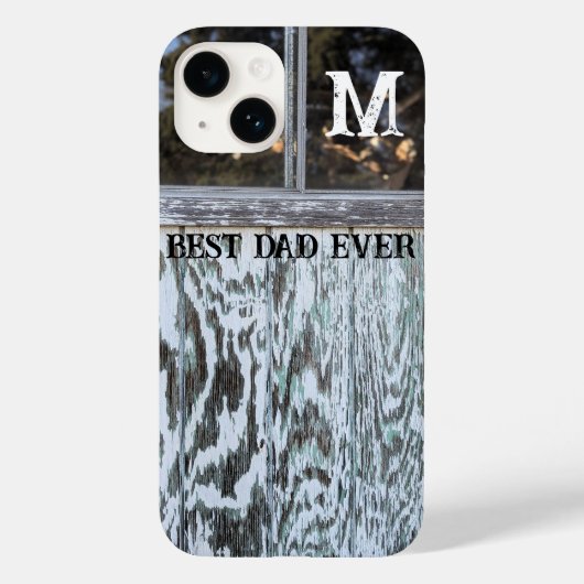 Beste papa ooit rustieke houten initiaal Case-Mate iPhone case (Achterkant)