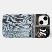 Beste papa ooit rustieke houten initiaal Case-Mate iPhone case (Achterkant (horizontaal))