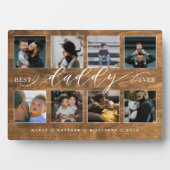 Beste papa ooit rustieke houtnerf fotocollage fotoplaat (voorkant)