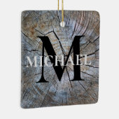 Beste papa ooit rustieke verontruste boom schors p keramisch ornament (Rechts)