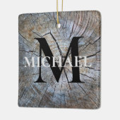 Beste papa ooit rustieke verontruste boom schors p keramisch ornament (Links)