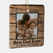 Beste papa ooit rustieke verontruste schuur hout p keramisch ornament (Rechts)