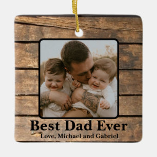 Beste papa ooit rustieke verontruste schuur hout p keramisch ornament