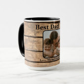 Beste papa ooit rustieke verontruste schuur hout p mok (Voorkant links)