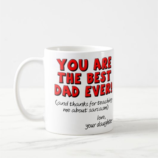Beste Papa Ooit Sarcastische Grappige Cadeauw Mok (Links)