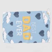 Beste papa ooit schattig Vaderdag label Golfhanddoek (Horizontaal)