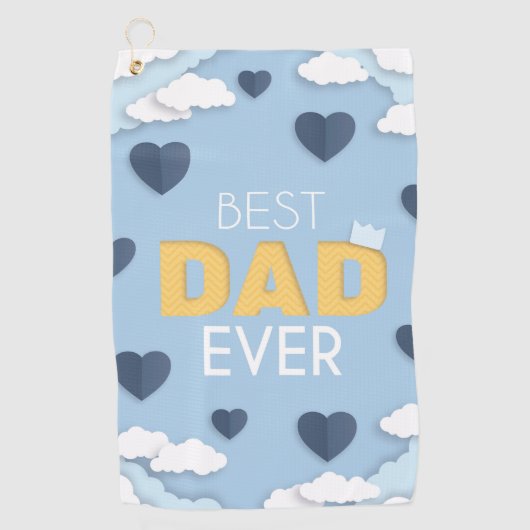 Beste papa ooit schattig Vaderdag label Golfhanddoek (Voorkant)