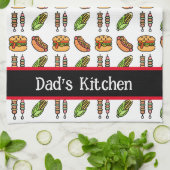 Beste papa ooit Schattige barbecuefoods Theedoek (Gevouwen)