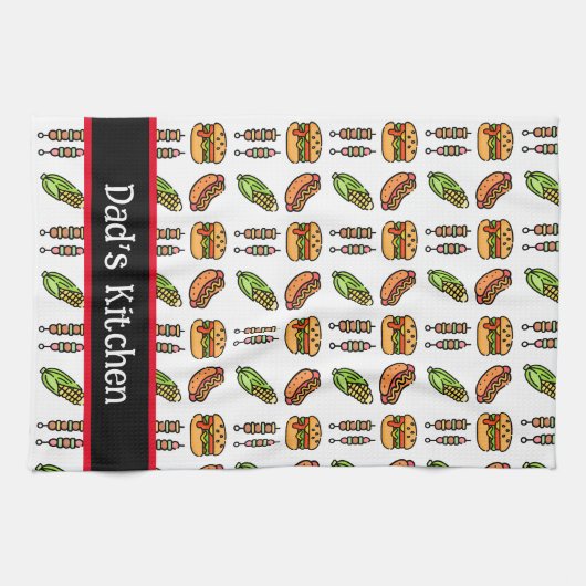 Beste papa ooit Schattige barbecuefoods Theedoek (Horizontaal)