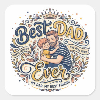 Beste Papa Ooit Schattige Familie Liefde Sticker |