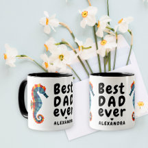 Beste papa ooit Schattige Kleurrijke Seahorse Vade