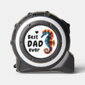 Beste papa ooit Schattige Kleurrijke Seahorse Vade Rolmaat (Voorkant)