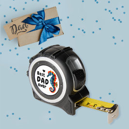 Beste papa ooit Schattige Kleurrijke Seahorse Vade Rolmaat