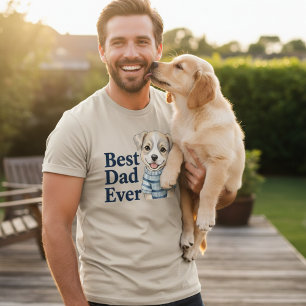 Beste Papa Ooit Schattige Pup in Trui Heren T-shirt