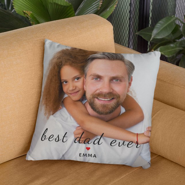 Beste Papa Ooit Schattige Rode Hart Aangepaste Fot Kussen (Creator heeft geüpload)