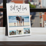 Beste papa ooit script 4x fotocollage fotoplaat<br><div class="desc">Beste papa ooit! Creëer je eigen speciale aandenken foto collage plaque voor papa met deze eenvoudige 4 foto template. Upload vier van uw favoriete afbeeldingen en pas het bericht en de naam/namen aan. Geweldig cadeau voor vaderdag,  verjaardag of kerst.</div>