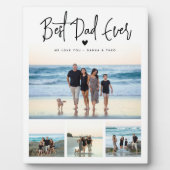 Beste papa ooit script 4x fotocollage fotoplaat (Voorkant)