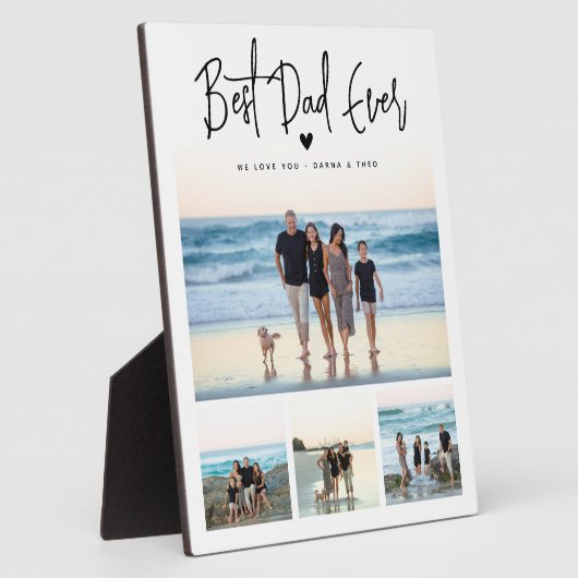 Beste papa ooit script 4x fotocollage fotoplaat (Zijkant)