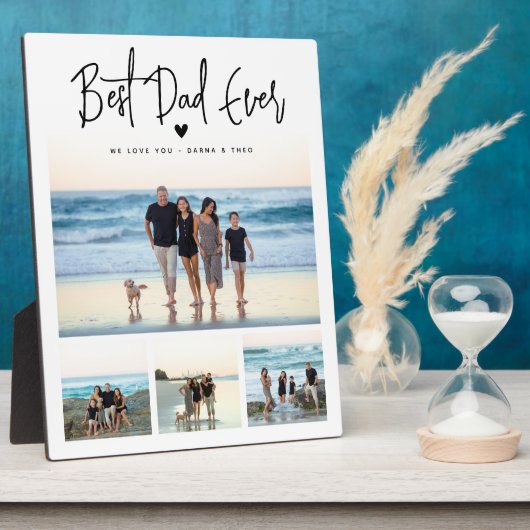 Beste papa ooit script 4x fotocollage fotoplaat (Zijkant)