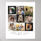 Beste papa ooit Script Papa Fotorooster 9 Foto's G Poster (Voorkant)