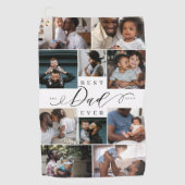 Beste papa ooit script Vaderdag fotocollage Golfhanddoek (Voorkant)