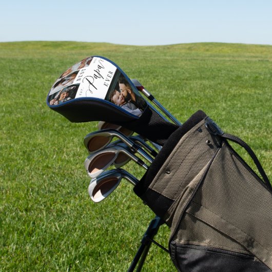 Beste Papa ooit Script Vaderdag Fotocollage Golfheadcover (Insitu)