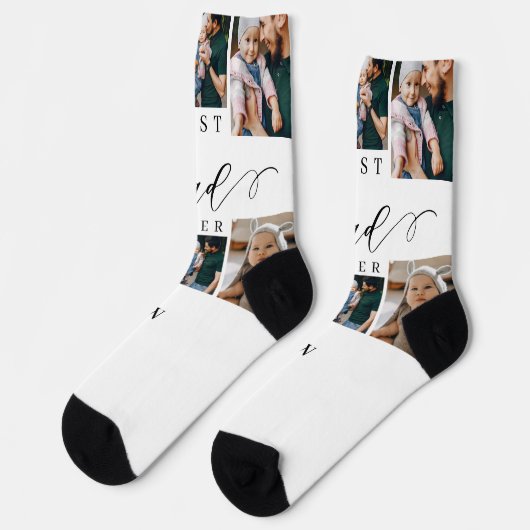 Beste papa ooit script Vaderdag fotocollage Sokken (Links)