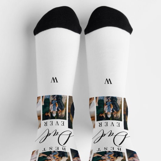 Beste papa ooit script Vaderdag fotocollage Sokken (Top)