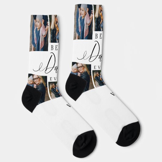 Beste papa ooit script Vaderdag fotocollage Sokken (Rechts)