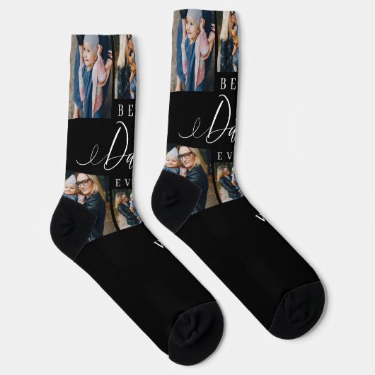 Beste papa ooit script Vaderdag fotocollage Sokken (Rechts)