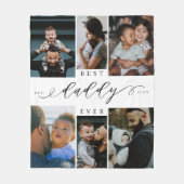 Beste papa ooit script vaders dag fotocollage fleece deken (Voorkant)