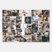 Beste papa ooit script vaders dag fotocollage inpakpapier vel (Voorkant 2)