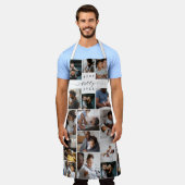 Beste papa ooit script vaders dag fotocollage schort (Gedragen)