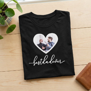 Beste Papa Ooit Script Wit Zwart Foto T-shirt