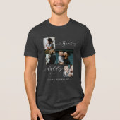 Beste papa ooit scriptserie Foto toetsenbord Black Tri-Blend Shirt (Voorkant)