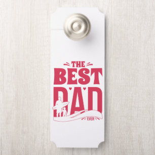 Beste papa ooit – Silhouet van vader en kind die s Deurhanger